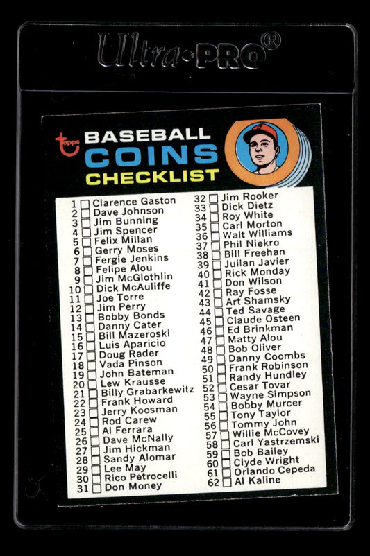 1971 Topps #161 Coin Checklist NM