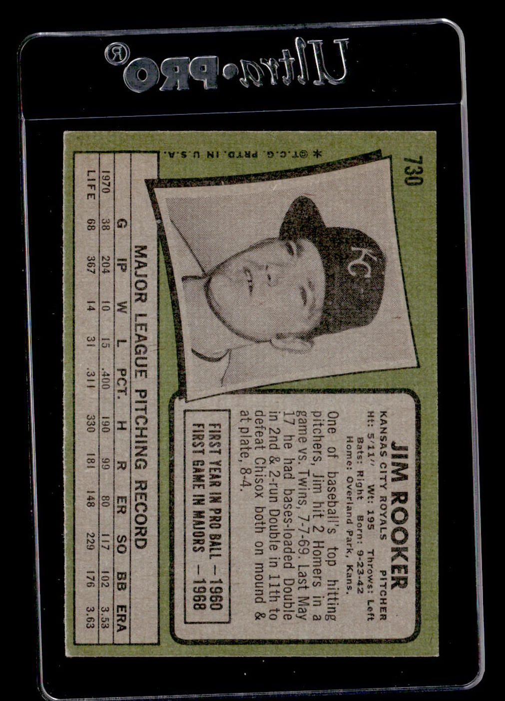 1971 Topps #730 Jim Rooker EX Hi #