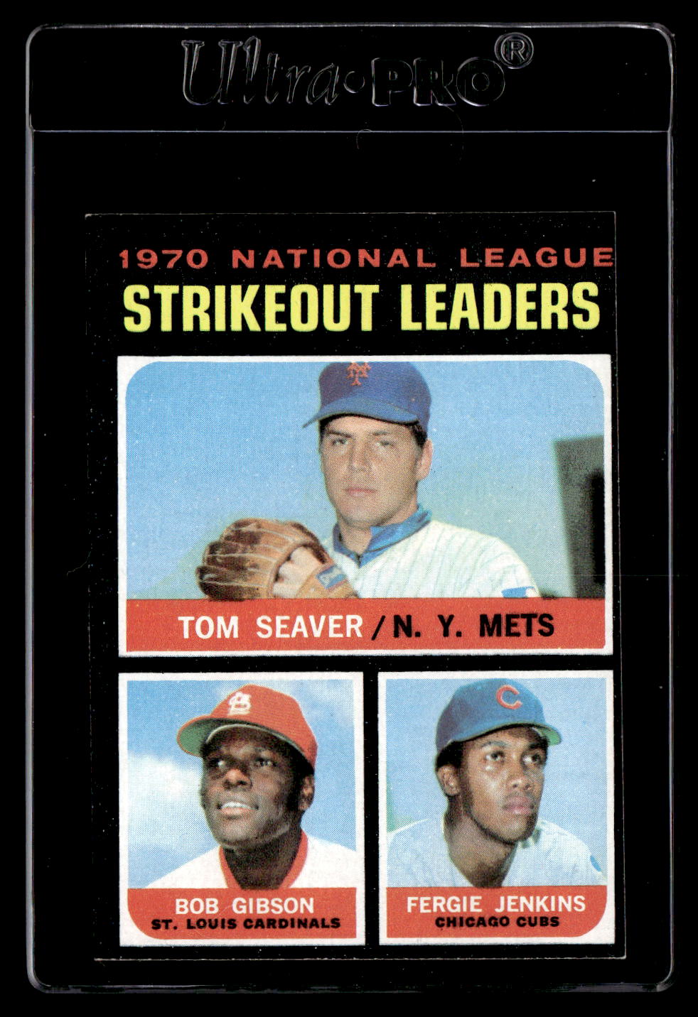 1971 Topps #72 NL Strikeout Leaders Seaver/Gibson/Jenkins EXMT