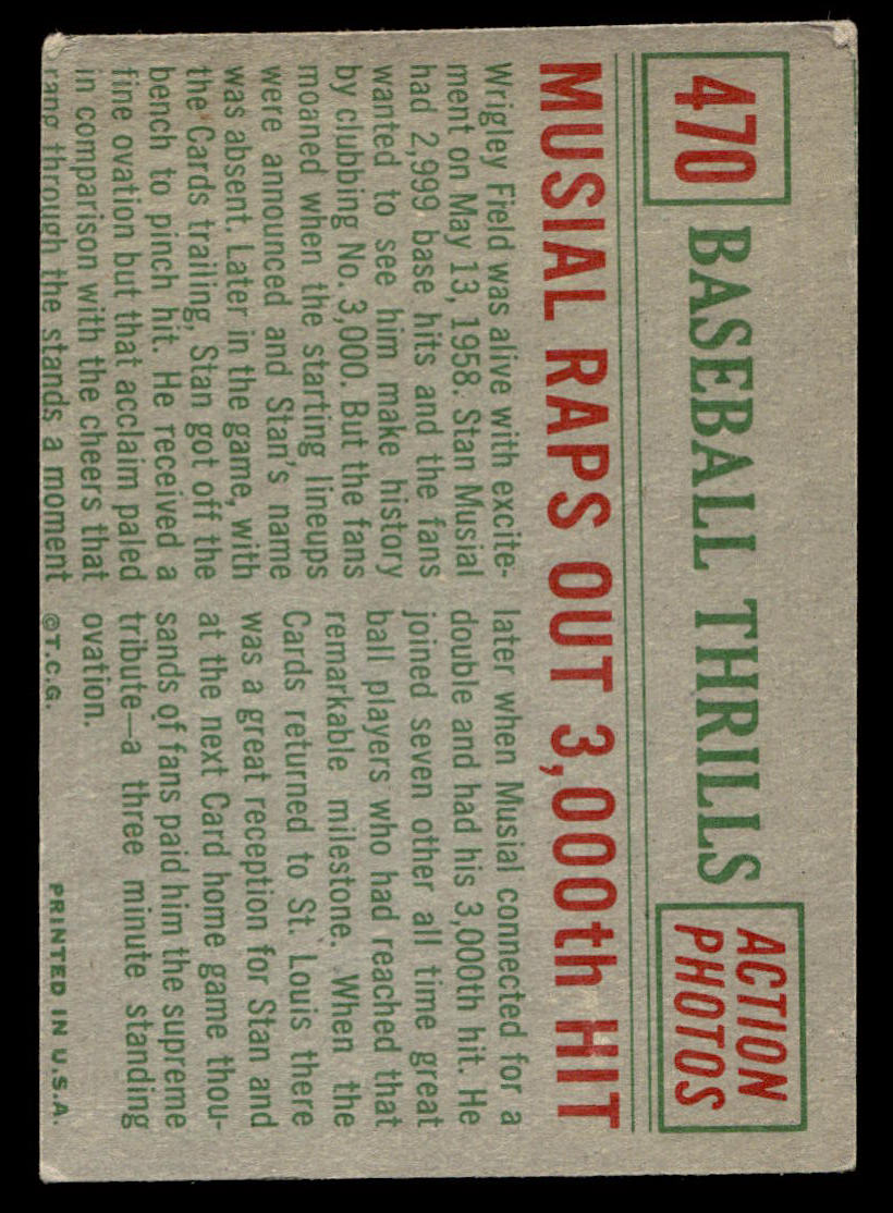 1959 Topps #470 Stan Musial *Low Grade*