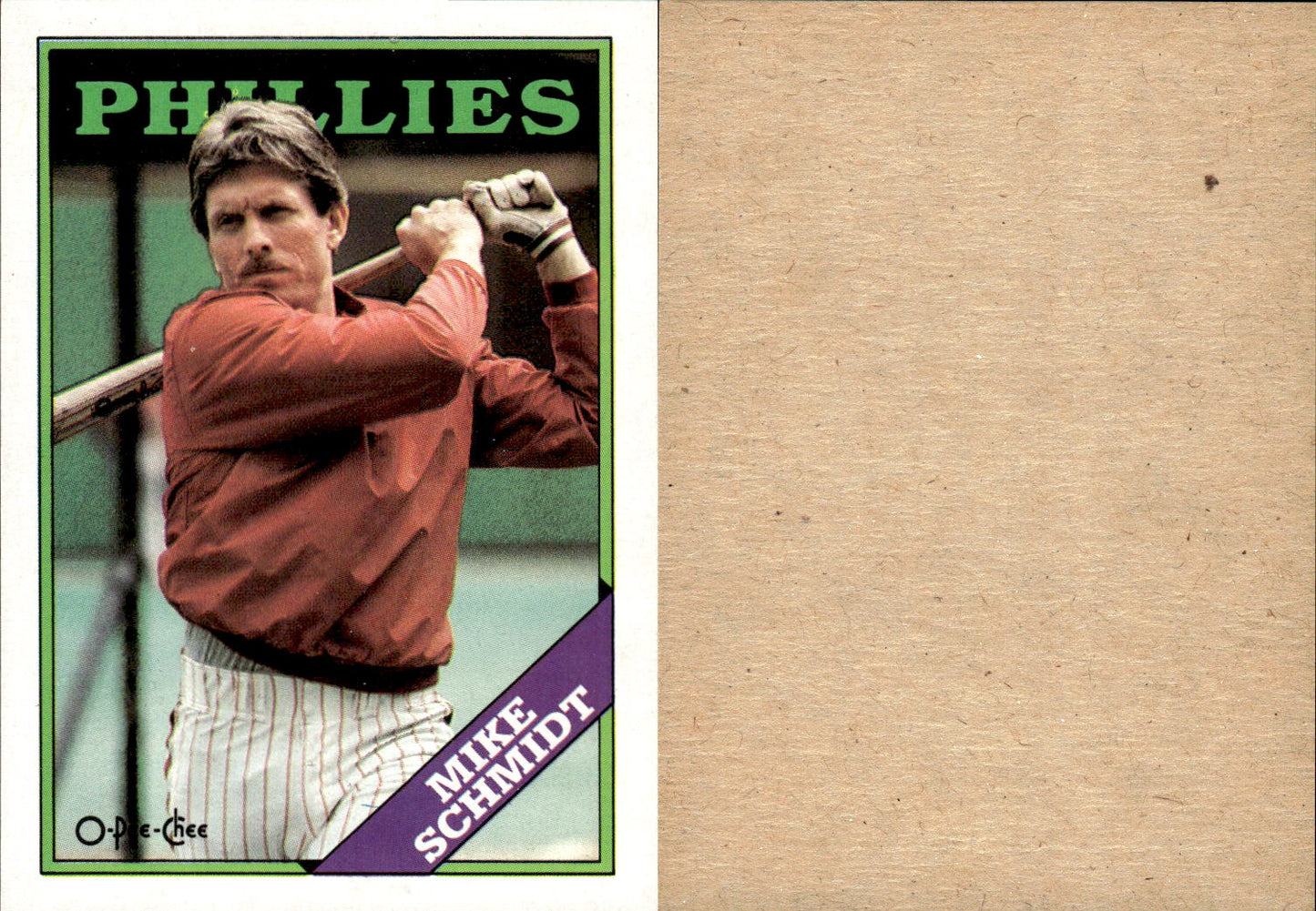 1988 O-Pee-Chee #321 Mike Schmidt BLANK BACK!!!