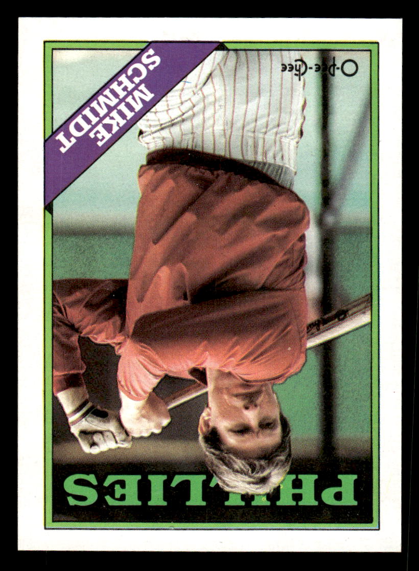 1988 O-Pee-Chee #321 Mike Schmidt BLANK BACK!!!