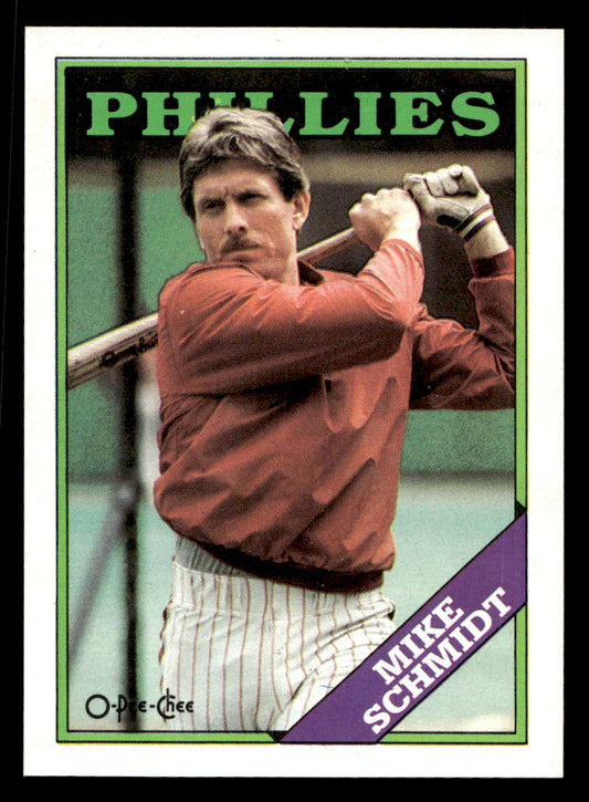 1988 O-Pee-Chee #321 Mike Schmidt BLANK BACK!!!