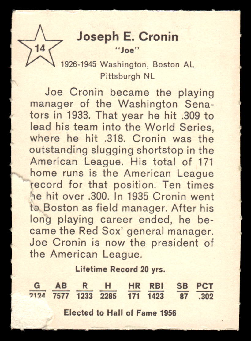 1961 Golden Press #14 Joe Cronin EXMT