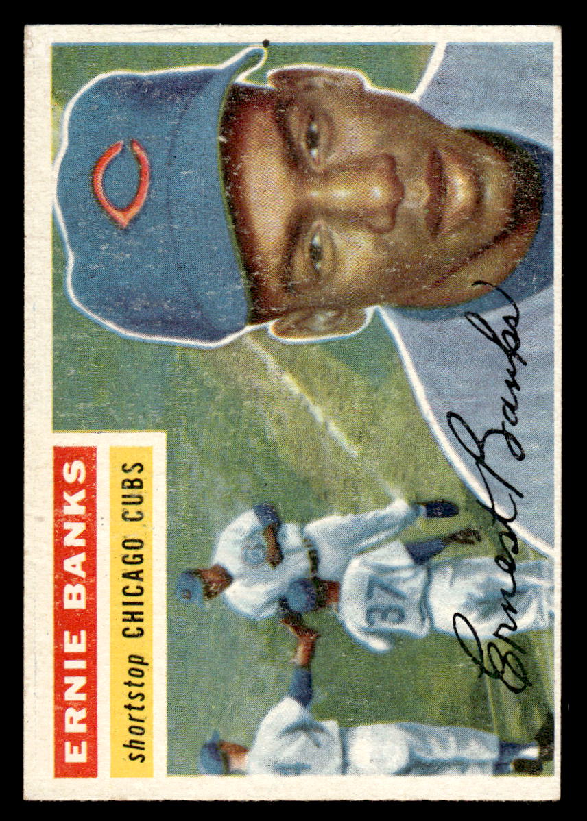 1956 Topps # 15 Ernie Banks EX (white back)