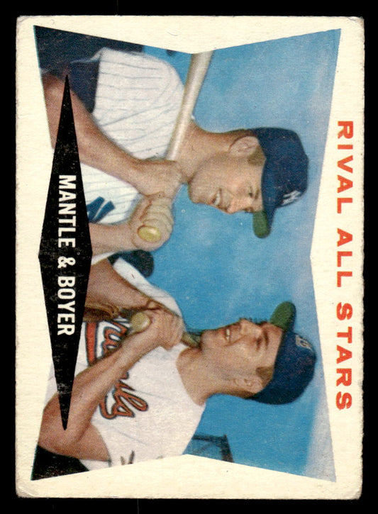 1960 Topps #160 Mickey Mantle Ken Boyer Rival All-Stars VG