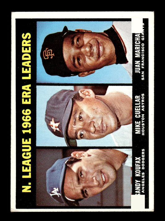 1967 Topps - NL ERA Leaders #234 - Sandy Koufax Juan Marichal HOF Mike Cuellar