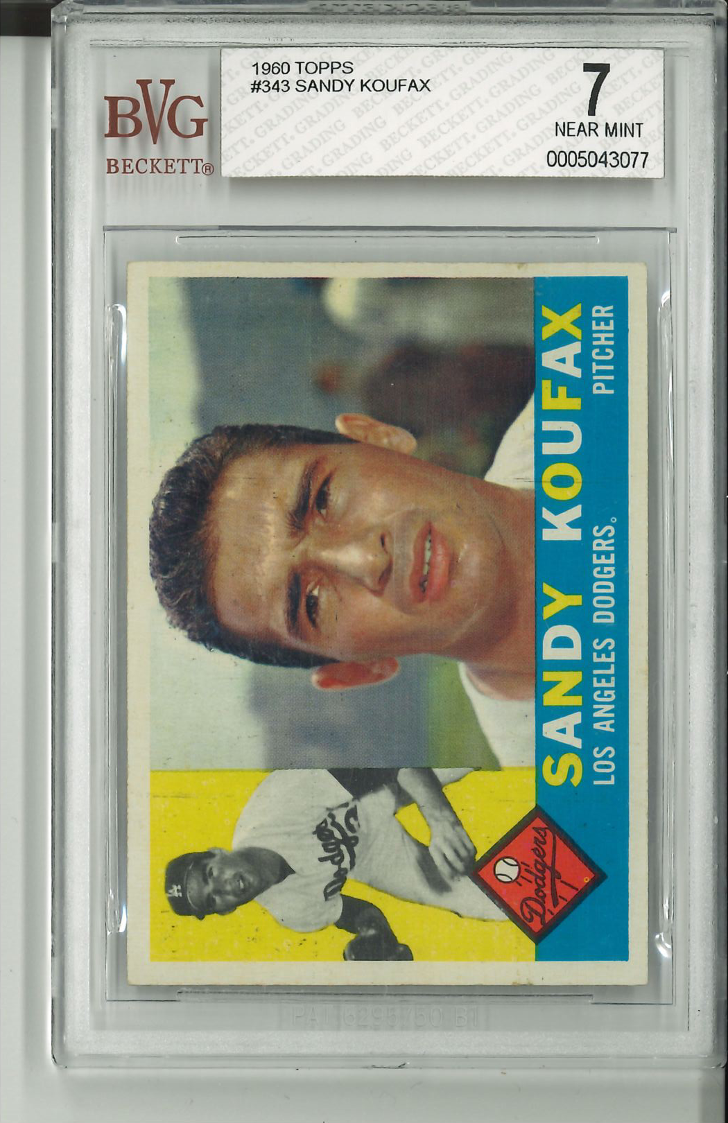 1960 Topps #343 Sandy Koufax BVG 7