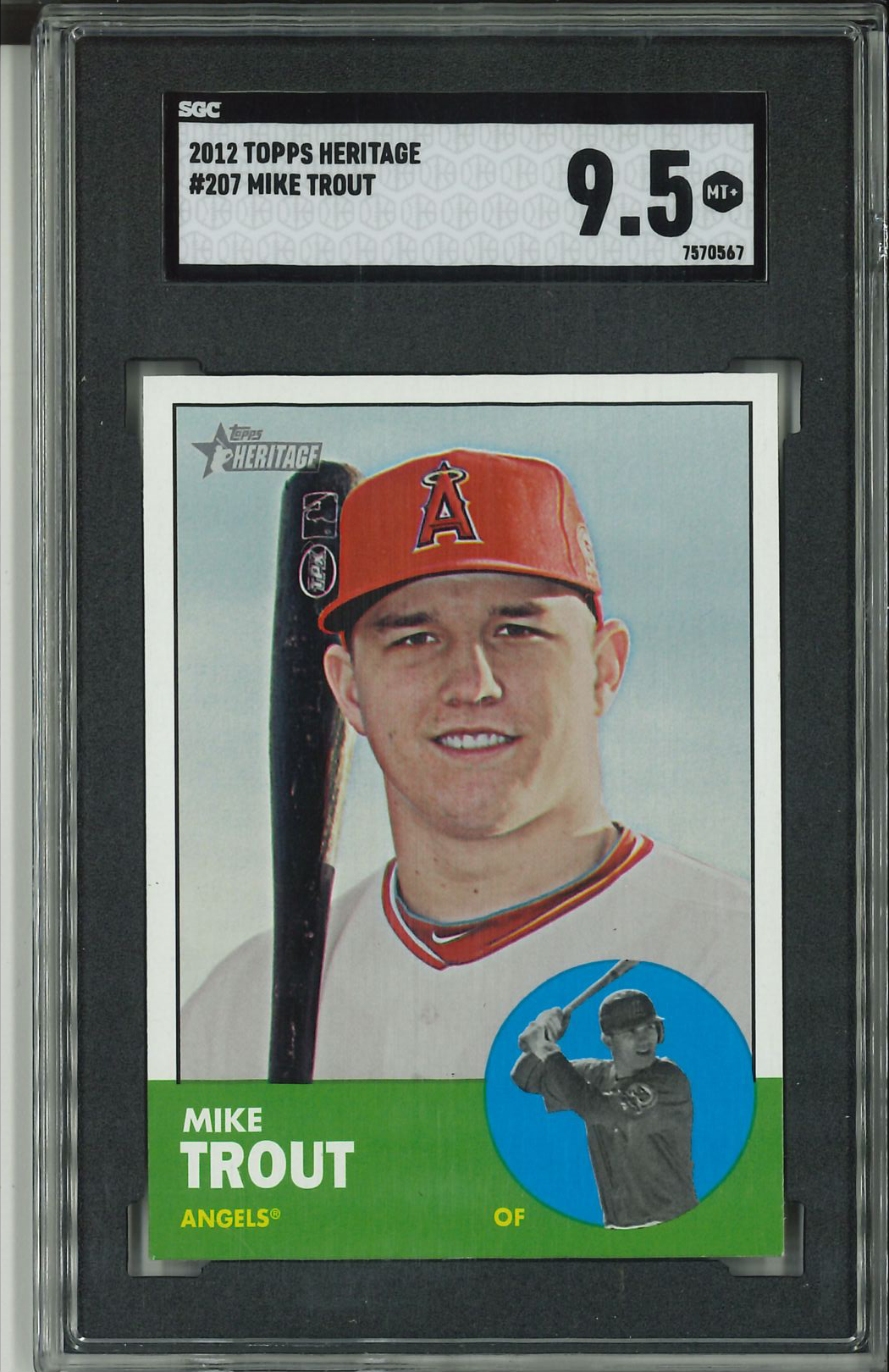 2012 Topps Heritage #207 Mike Trout SGC 9.5