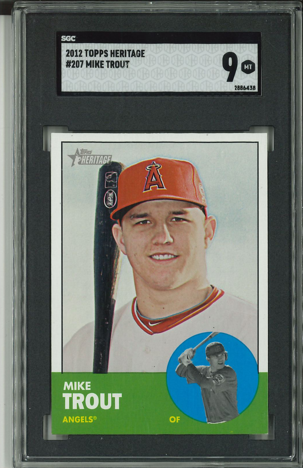 2012 Topps Heritage #207 Mike Trout SGC 9