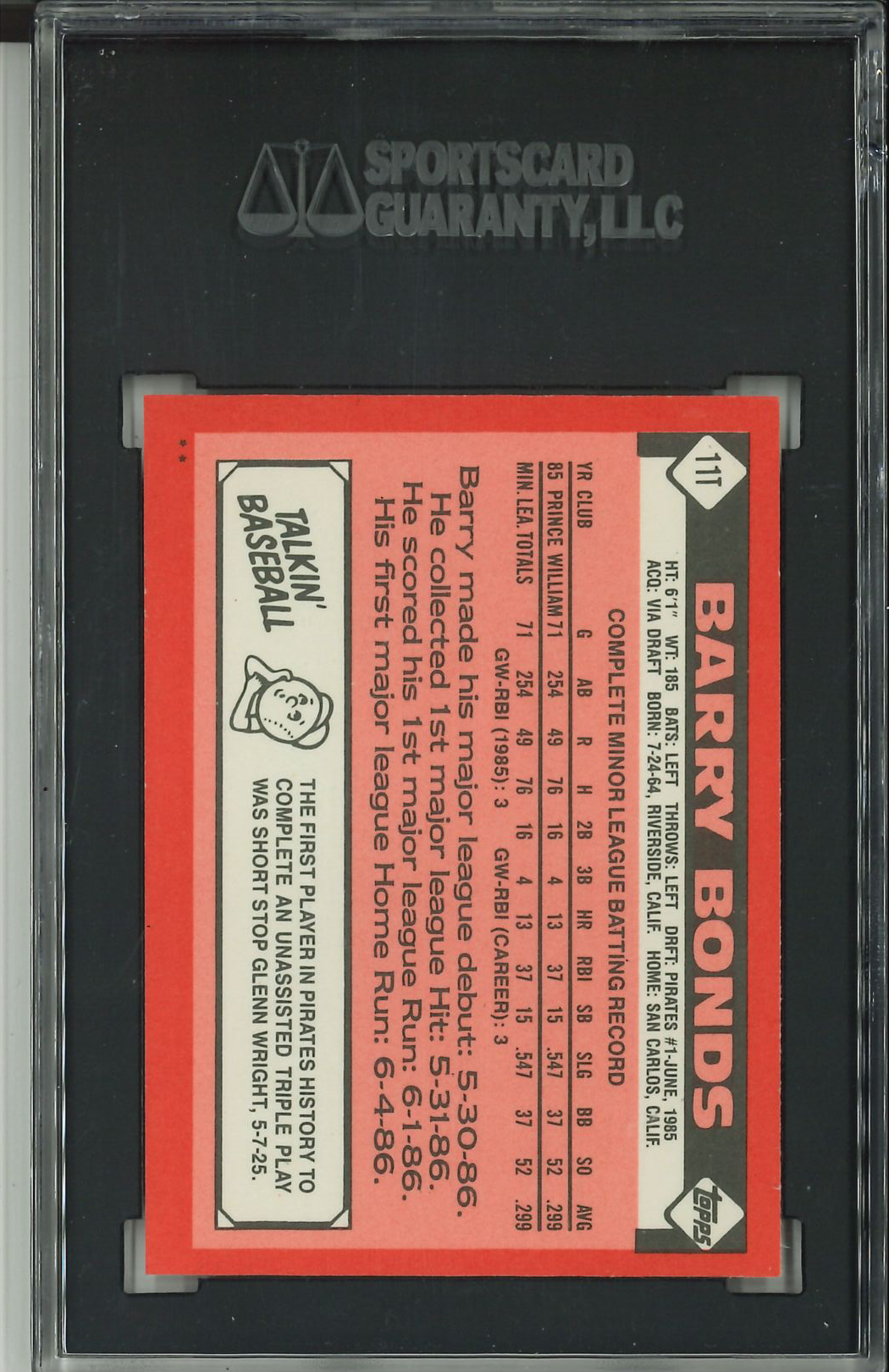 1986 Topps Traded #11T RC SGC 9.5