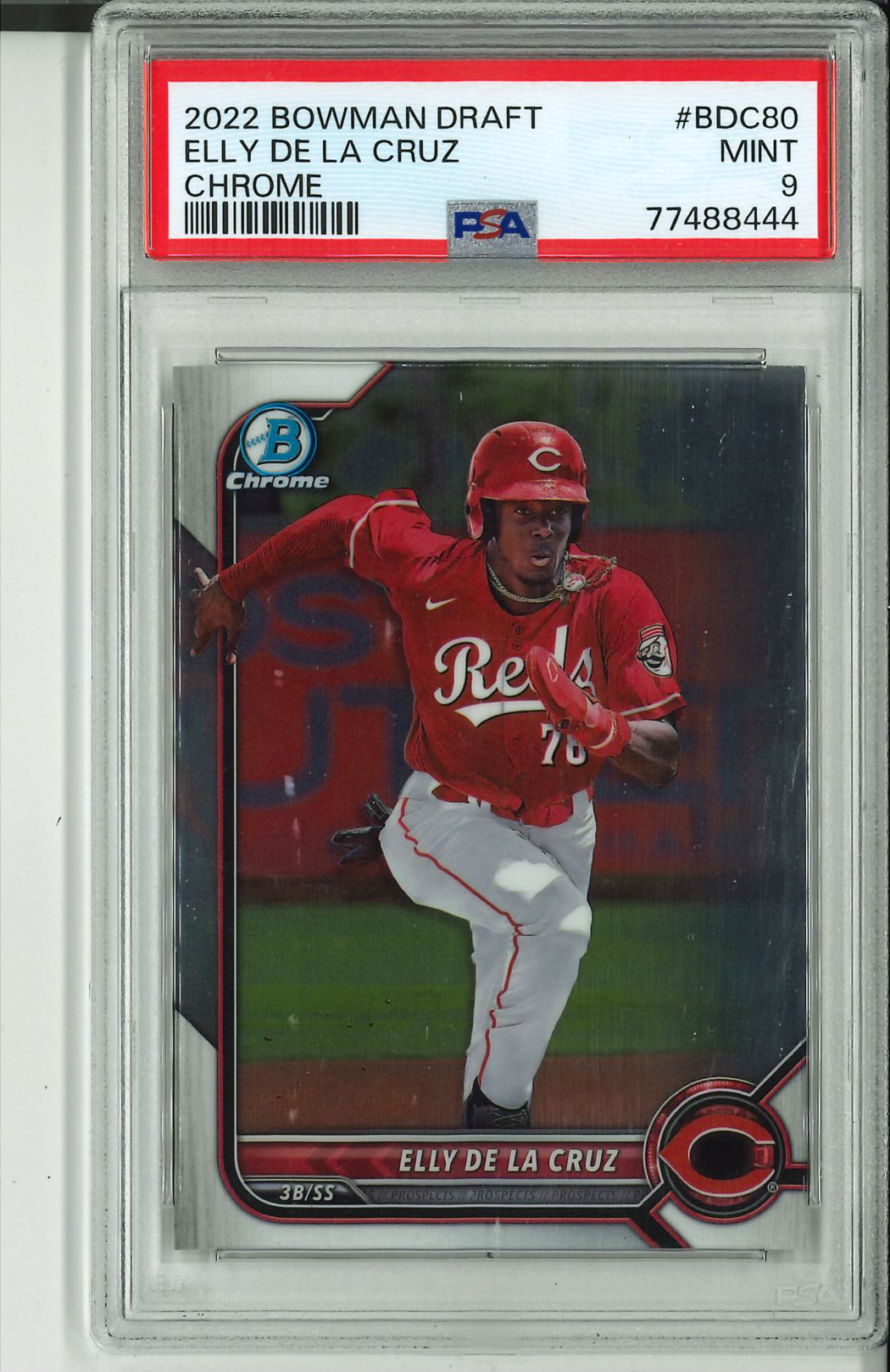 2022 Bowman Draft Chrome # BDC80 Elly De La Cruz PSA 9 – Hall of 