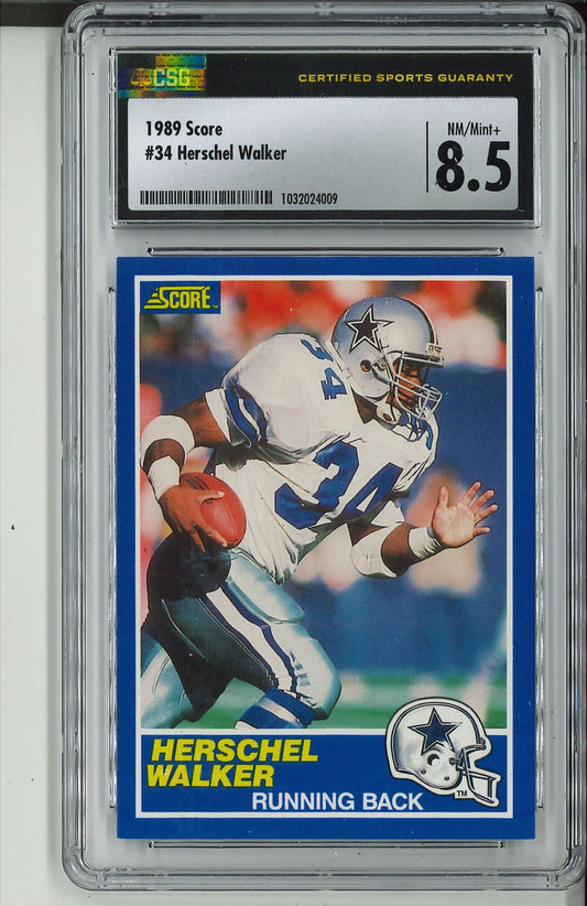 1989 Score #34 Herschel Walker CSG 8.5