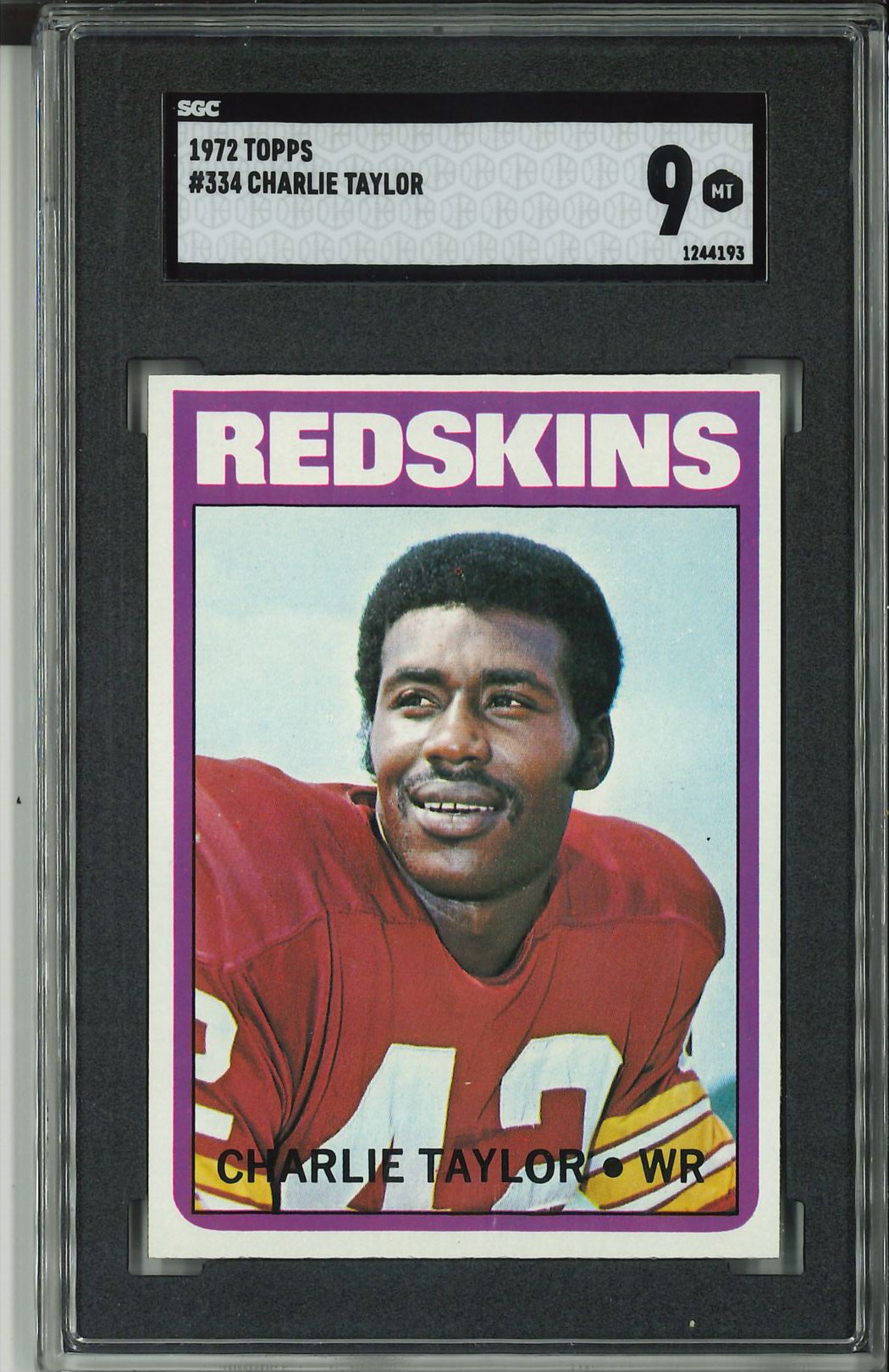 1972 Topps #334 Charlie Taylor SGC 9 Hi #