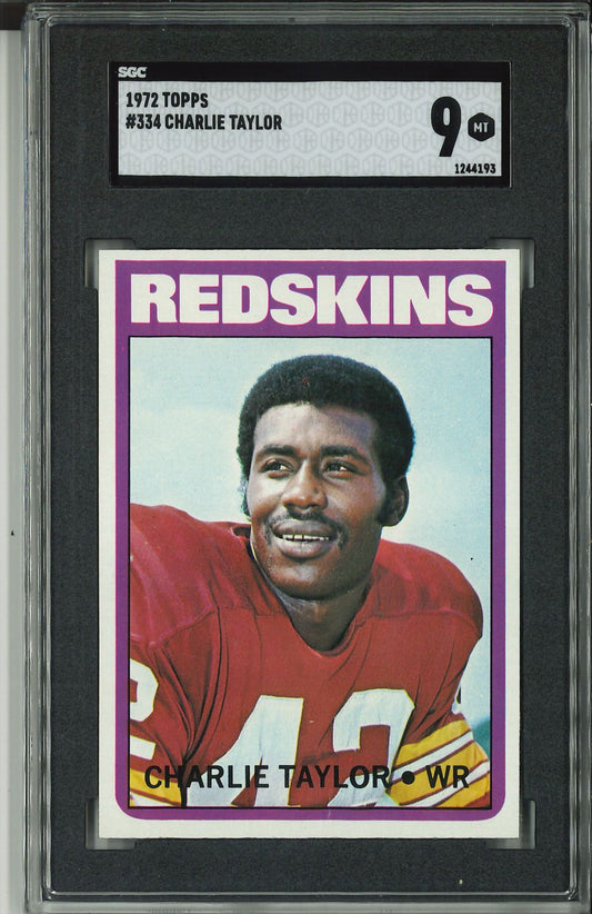 1972 Topps #334 Charlie Taylor SGC 9 Hi #