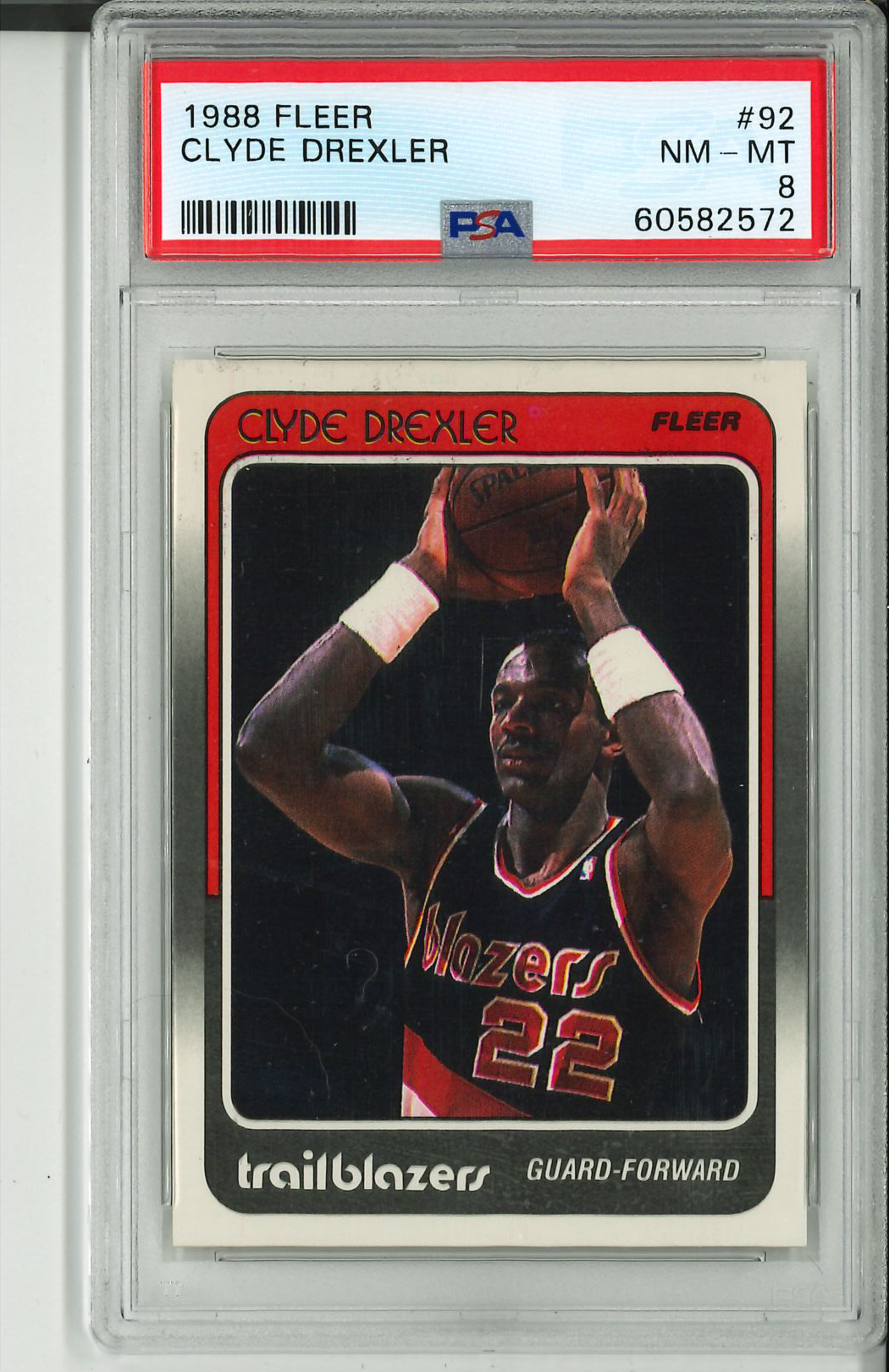 1988 Fleer #92 Clyde Drexler PSA 8