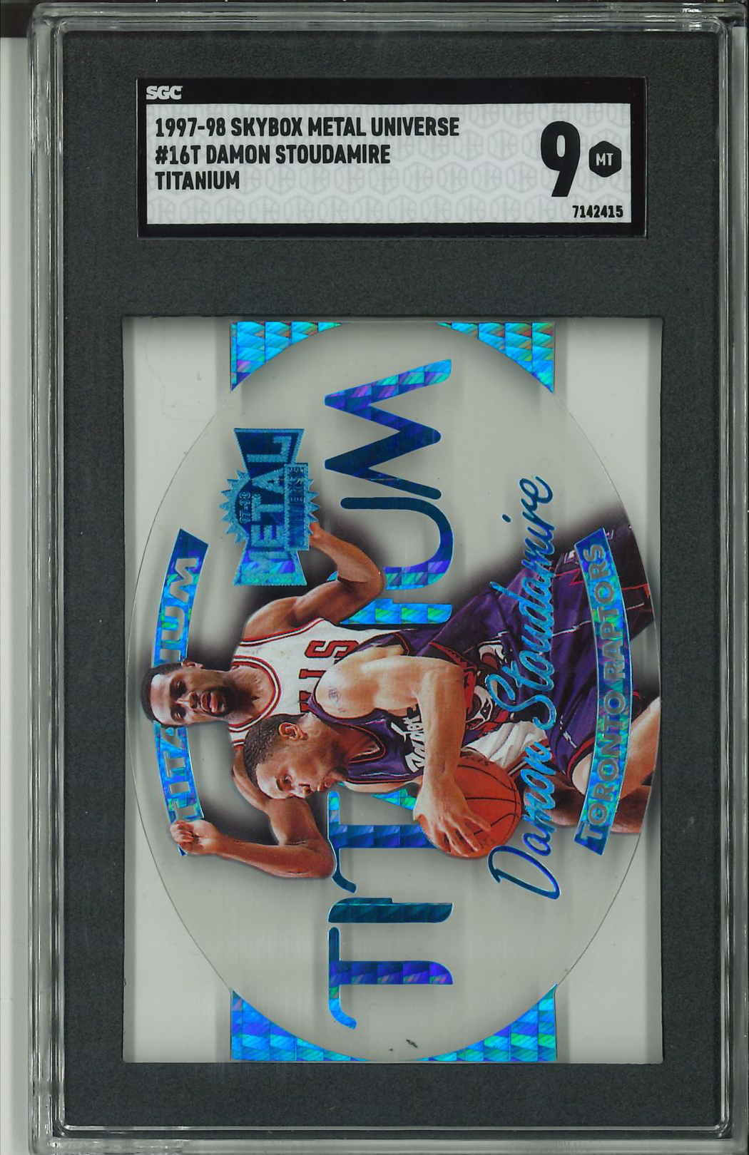 1997-98 Skybox Metal Universe #16T Damon Stoudamire SGC 9 Titanium