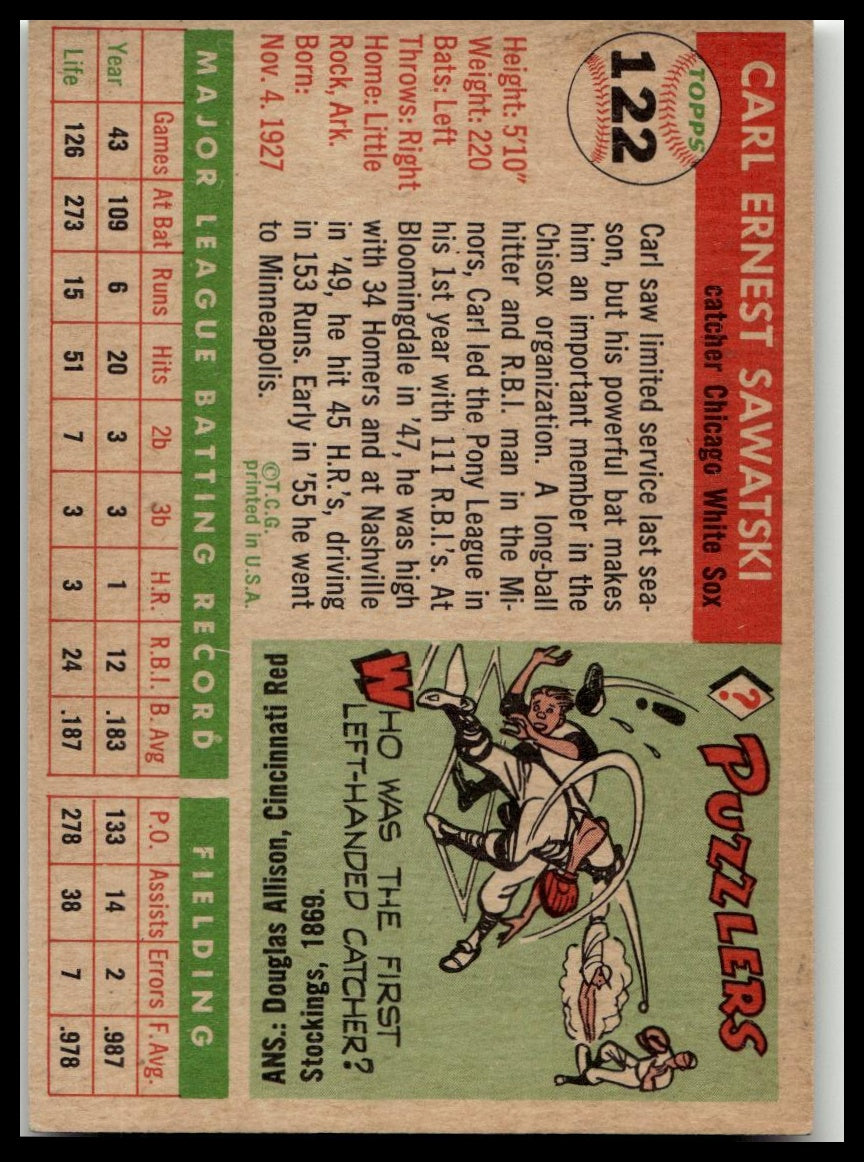 1955 Topps #122 Carl Sawatski Excellent HOF-10001419