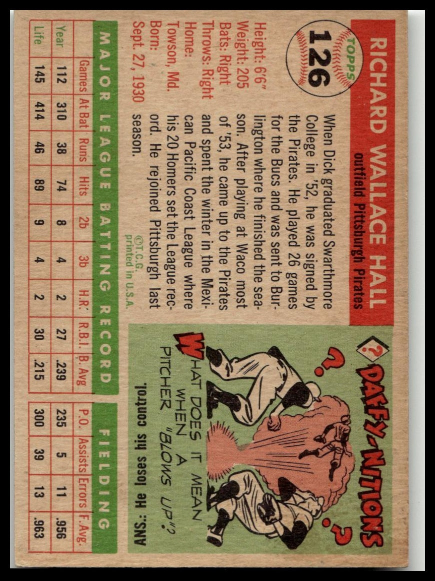 1955 Topps #126 Dick Hall Excellent HOF-10001421
