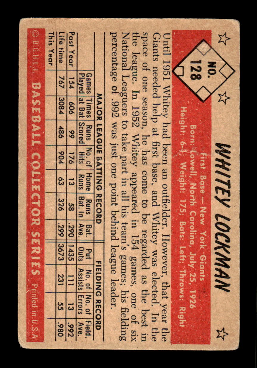1953 Bowman Color #128 Whitey Lockman Poor HOF-10001558