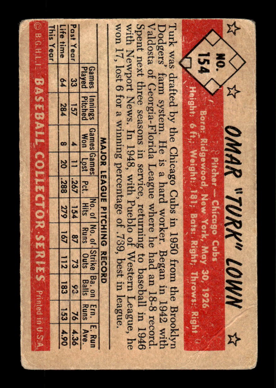 1953 Bowman Color #154 Turk Lown Very Good HOF-10001574