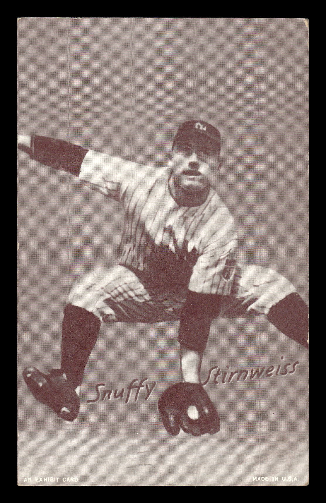 1947-66 EXHIBIT CARD SNUFFY STIRNWEISS NEW YORK YANKEES