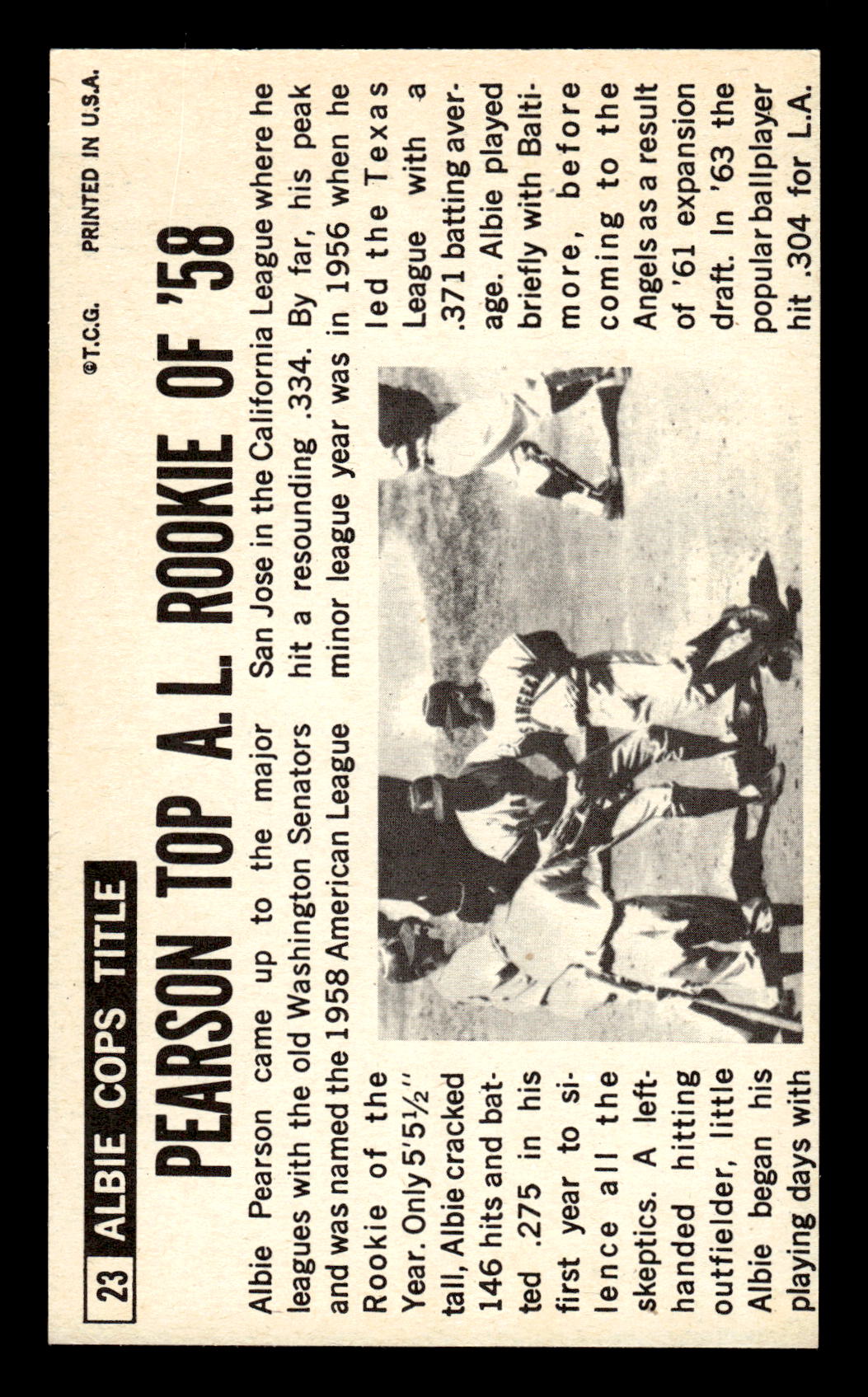 1964 Topps Giants #23 Albie Pearson Excellent HOF-10001607