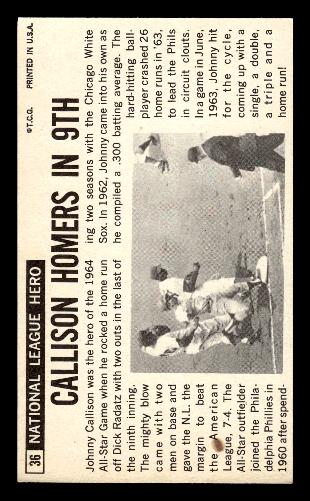 1964 Topps Giants #36 Johnny Callison Excellent HOF-10001609