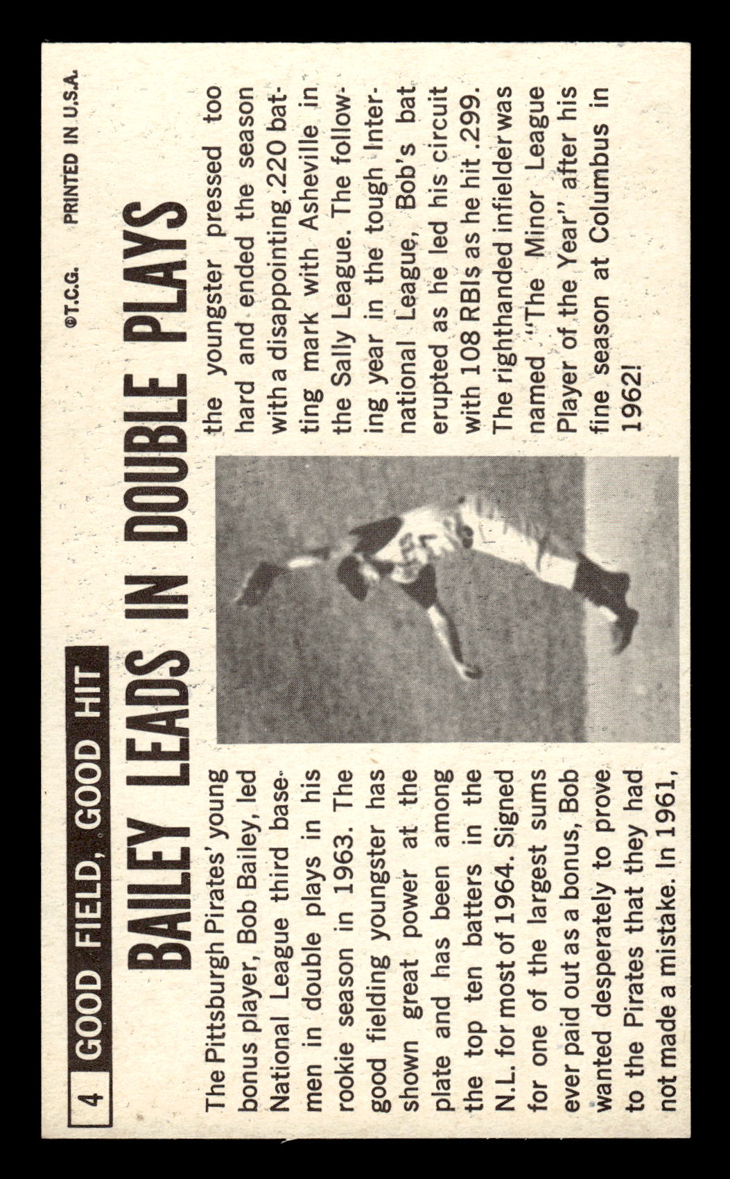 1964 Topps Giants #4 Bob Bailey Excellent HOF-10001620