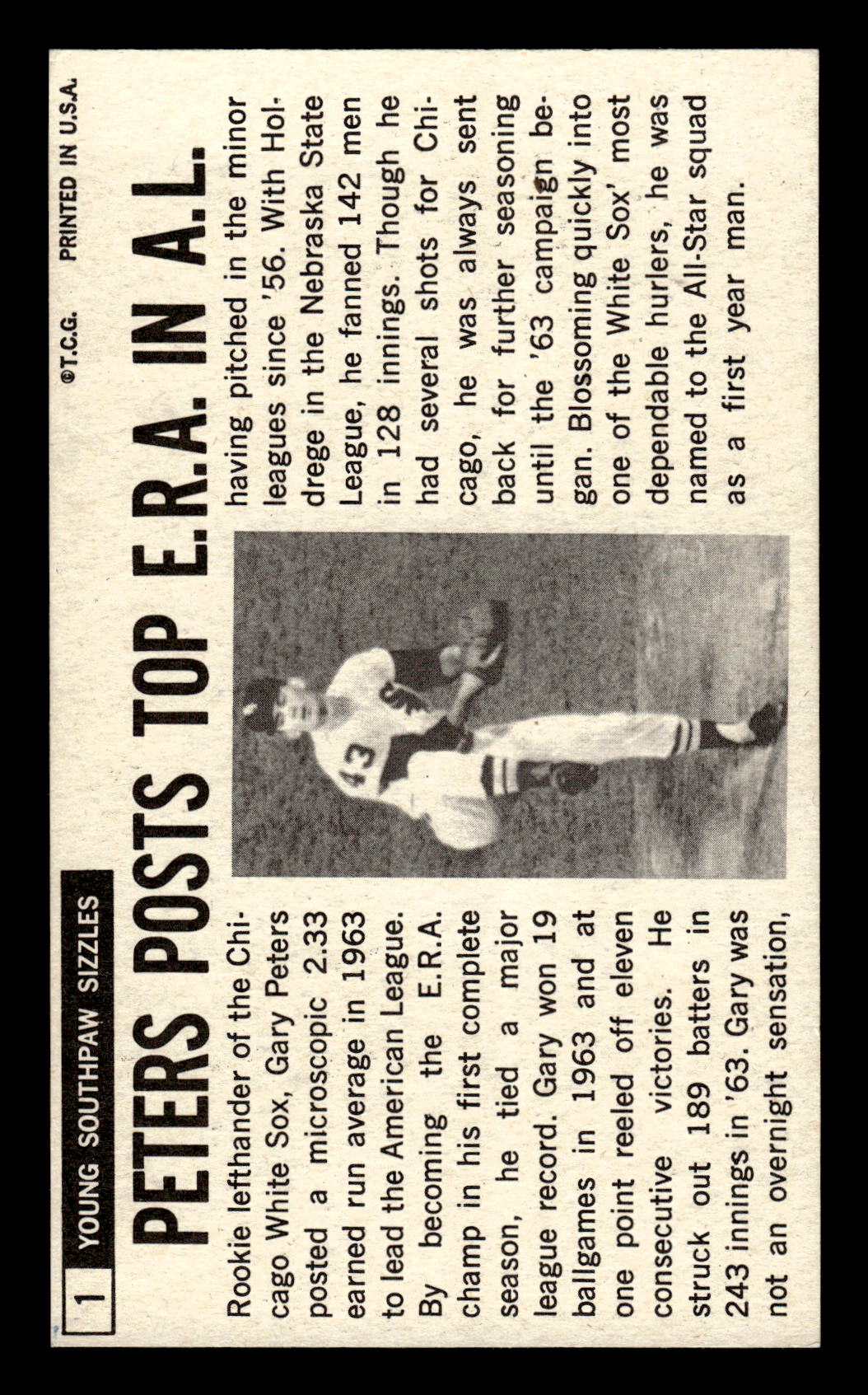 1964 Topps Giants #1 Gary Peters Excellent HOF-10001622