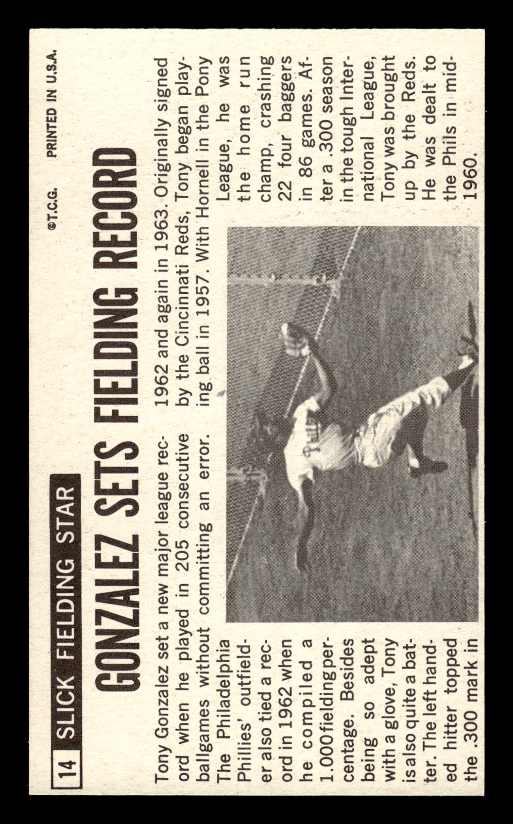 1962 Topps #534 Tony Gonzalez Excellent HOF-10001627