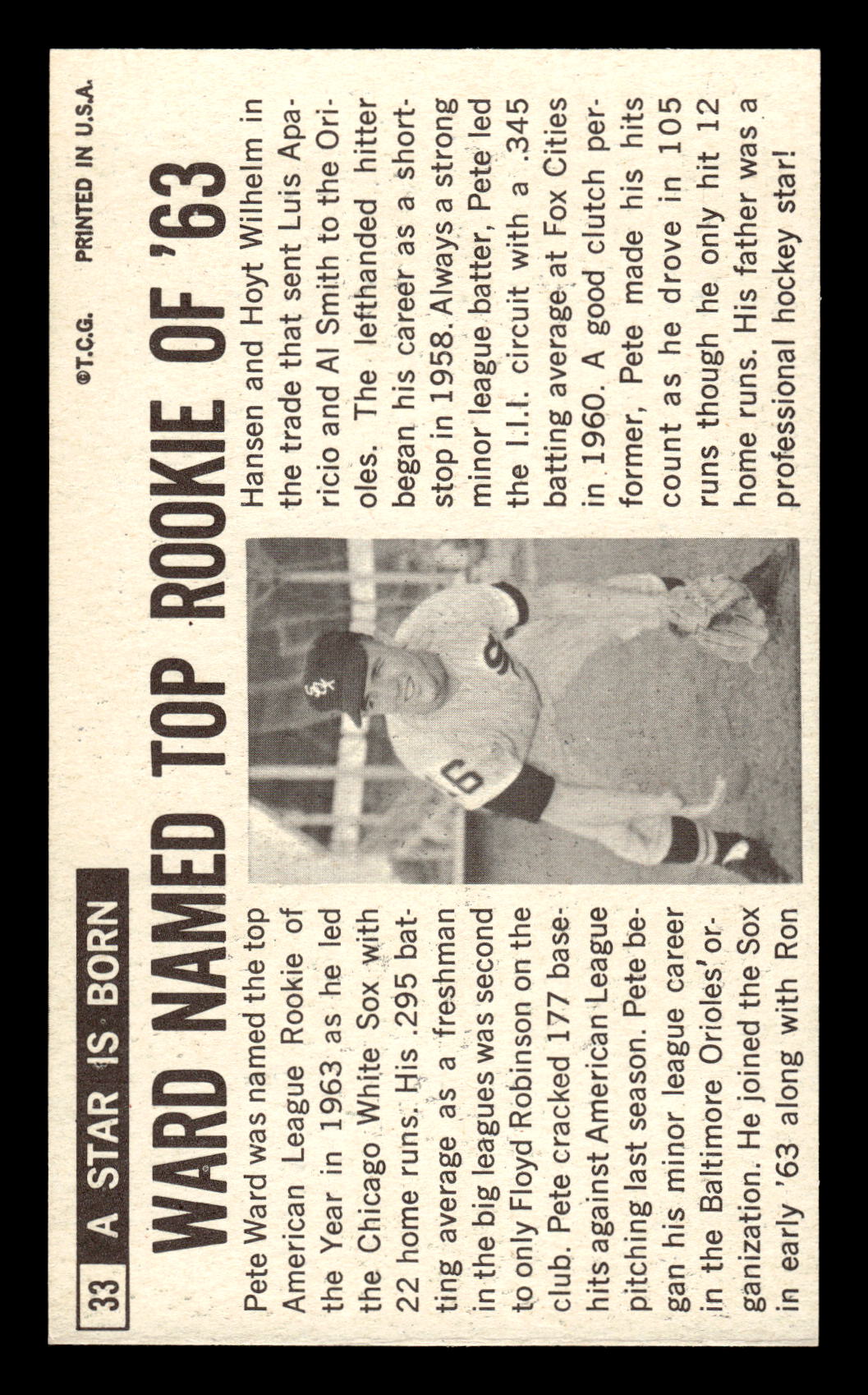 1964 Topps Giants #33 Pete Ward Excellent HOF-10001636