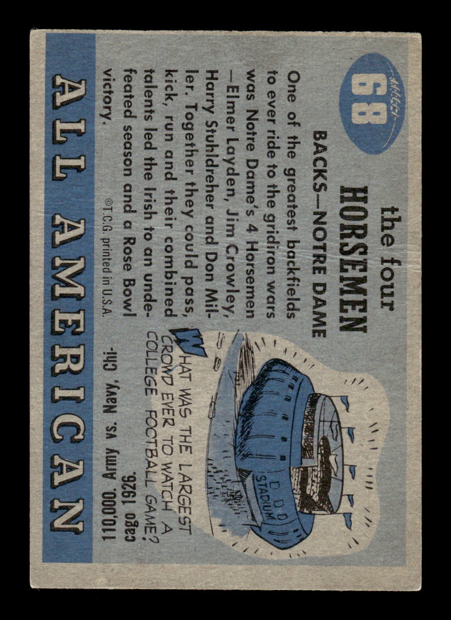 1955 Topps All-American #68 The Four Horsemen Very Good HOF-10001766