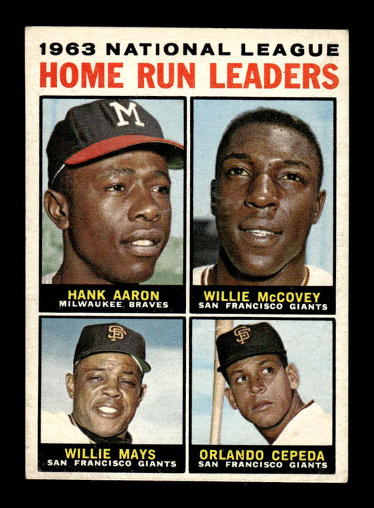 1964 TOPPS #9 NL HOMERUN LEADERS! AARON MAYS MCCOVEY CEPEDA VG HOF-10001803