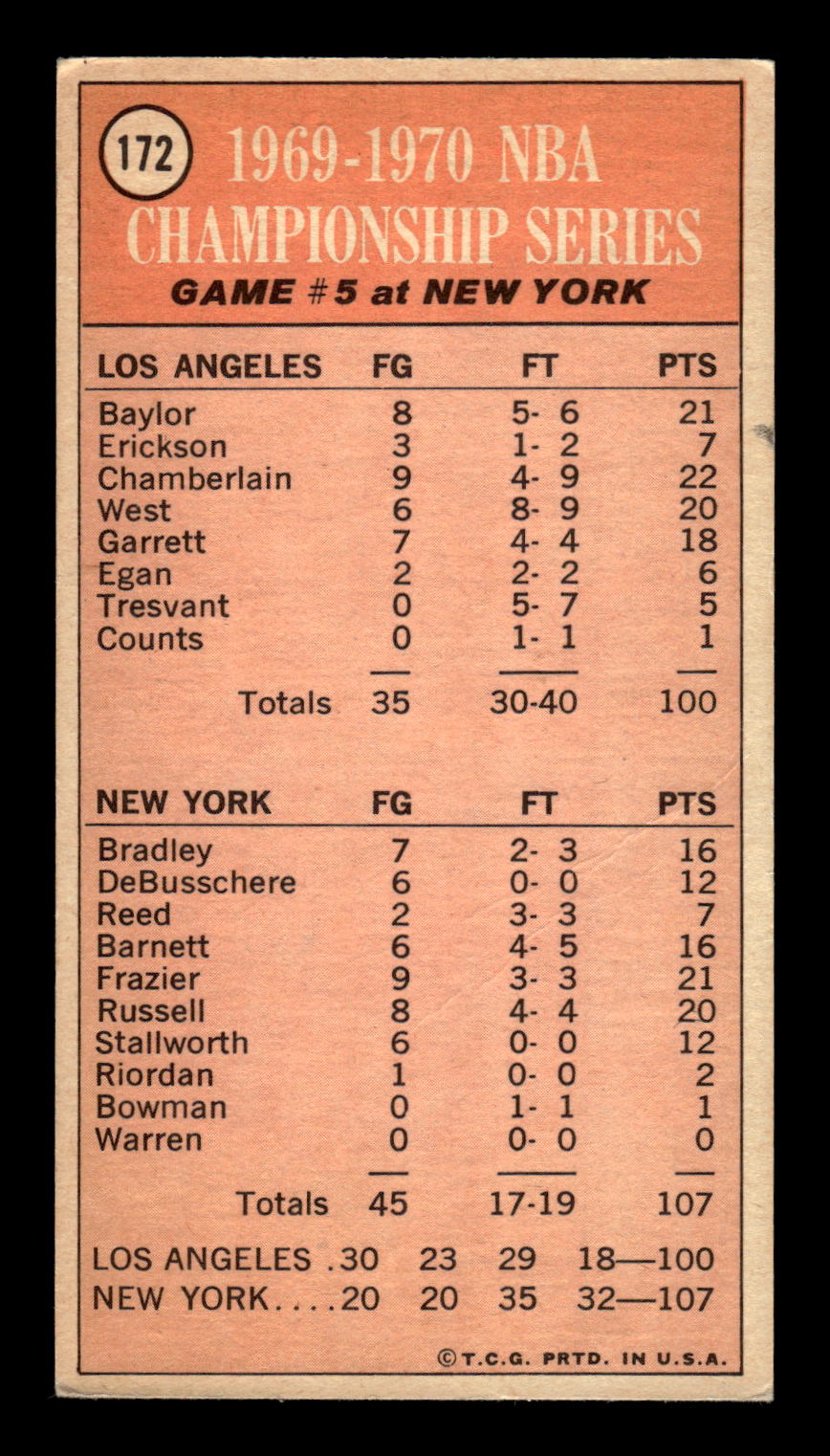1970-71 Topps #172 1969-70 NBA Championship Game Excellent HOF-10001825