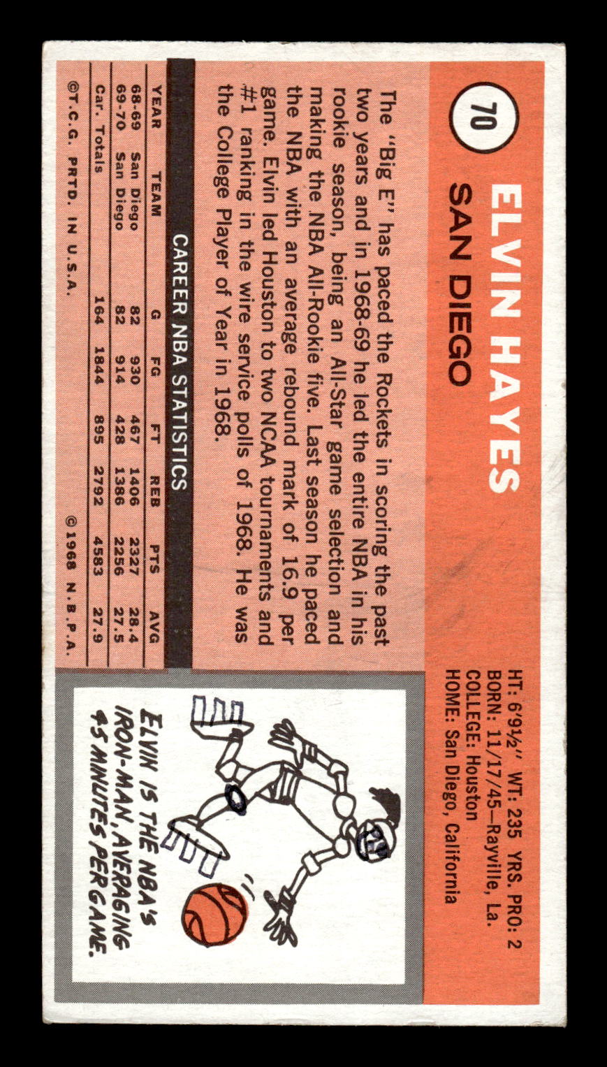 1970-71 Topps #70 Elvin Hayes Excellent HOF-10001876