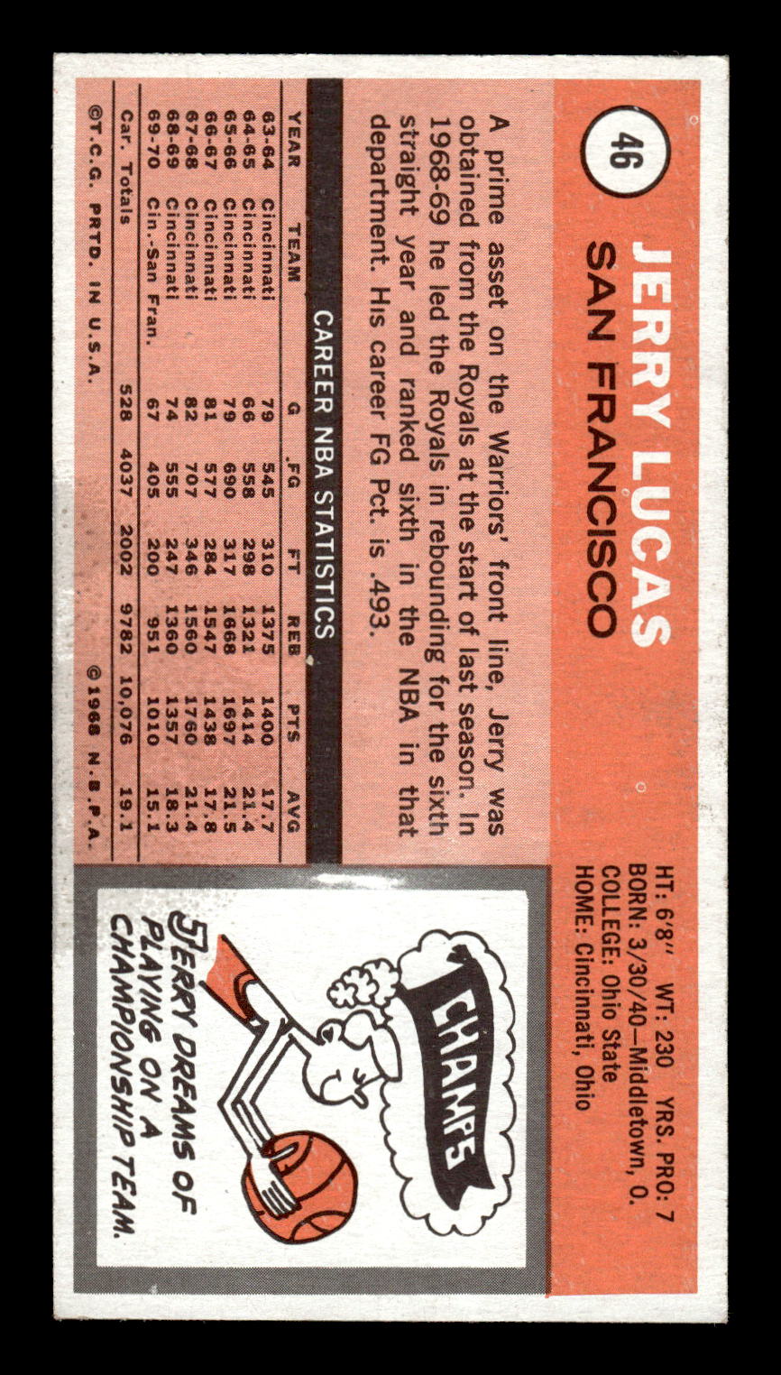 1970-71 Topps #46 Jerry Lucas Excellent HOF-10001891