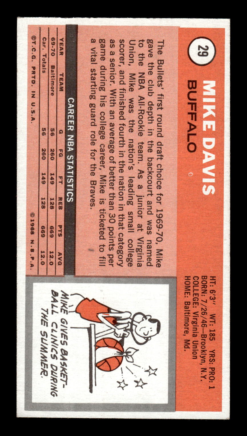 1970-71 Topps #29 Mike Davis Excellent HOF-10001896