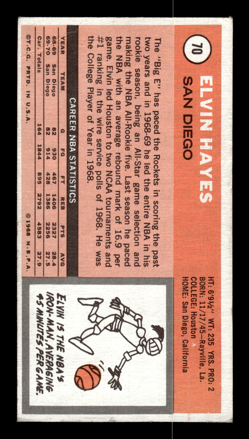 1970-71 Topps #70 Elvin Hayes Excellent HOF-10002115