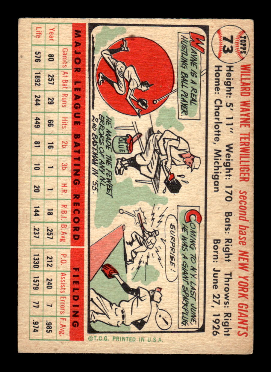 1956 Topps #73 Wayne Terwilliger Very Good HOF-10002221