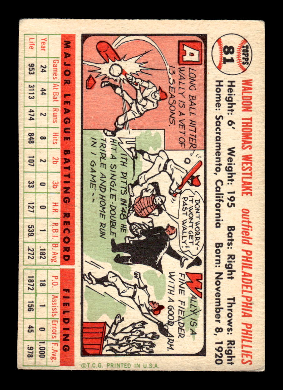 1956 Topps #81 Wally Westlake Very Good HOF-10002228