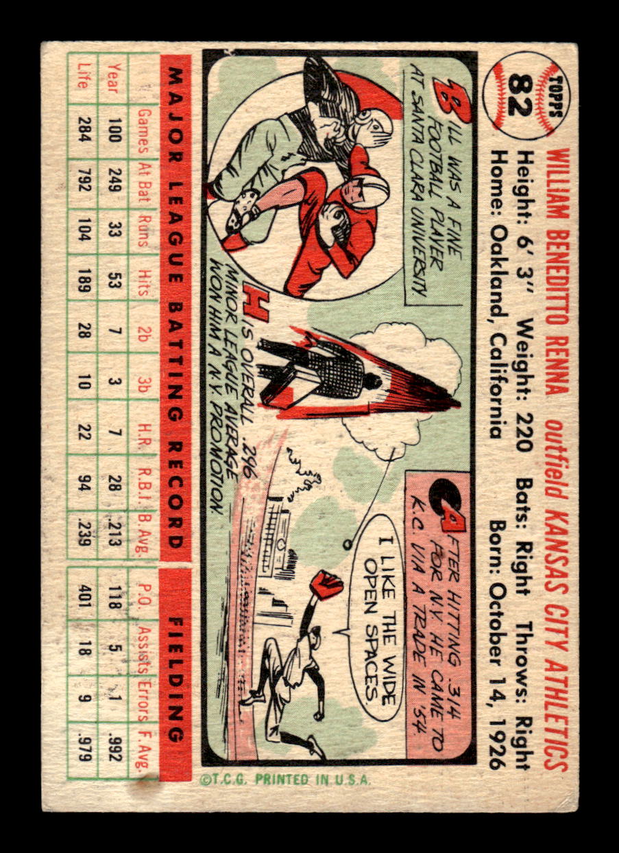 1956 Topps #82 Bill Renna Very Good HOF-10002229