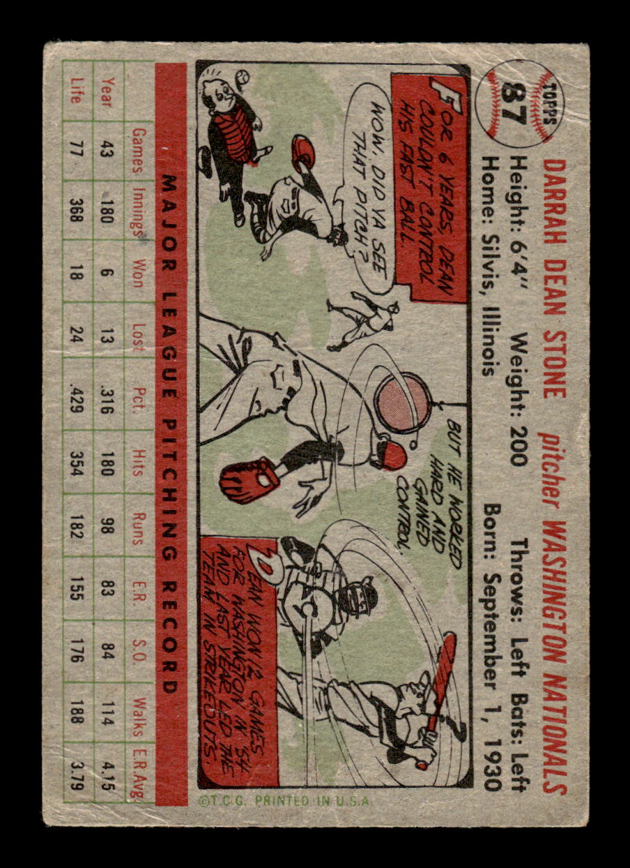 1956 Topps #87 Dean Stone Very Good HOF-10002233