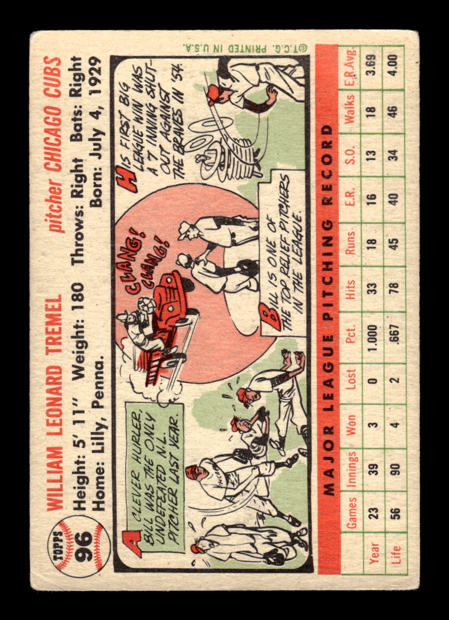 1956 Topps #96 Bill Tremel Very Good HOF-10002239