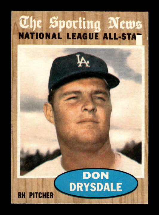 1962 Topps #398 Don Drysdale Near Mint or Better HOF-10002275