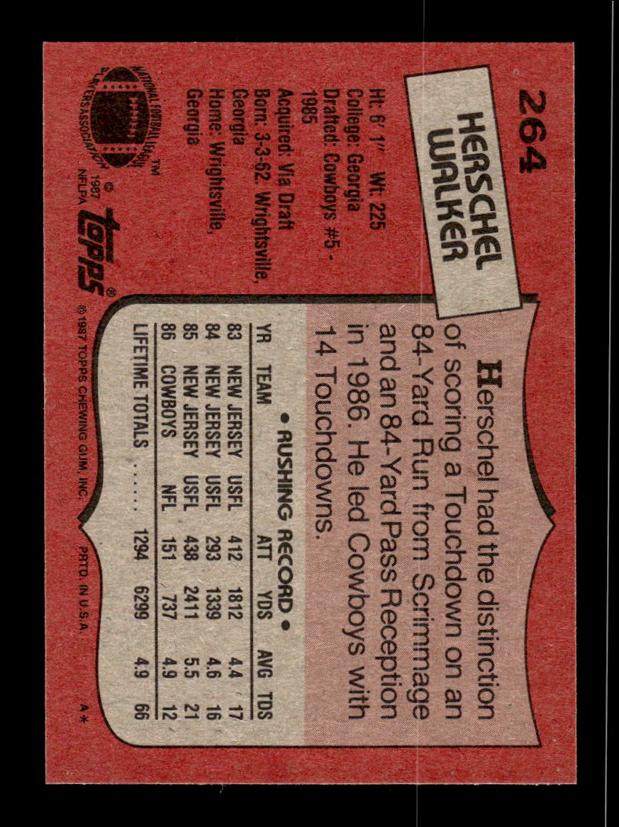 1987 Topps #264 Herschel Walker Near Mint or Better HOF-10002278