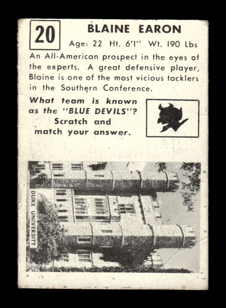 1951 Topps Magic #20 Blaine Earon Very Good HOF-10002405