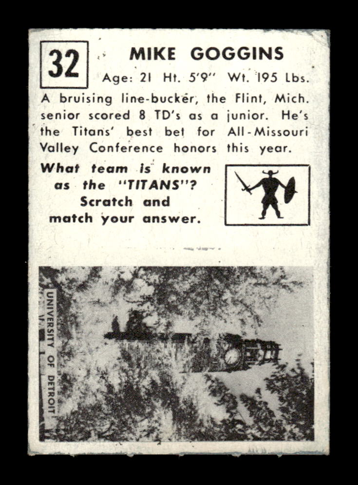 1951 Topps Magic #32 Mike Goggins Very Good HOF-10002411