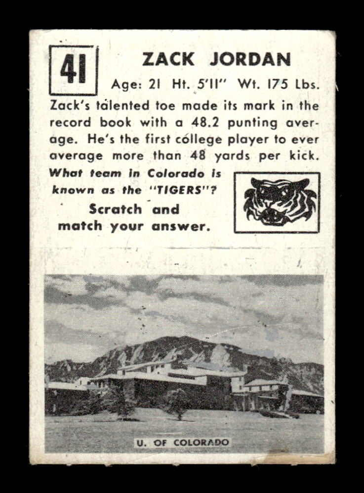 1951 Topps Magic #41 Zack Jordan Very Good HOF-10002415