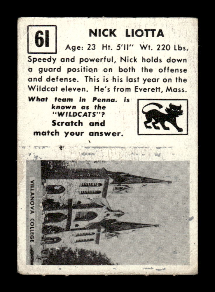 1951 Topps Magic #61 Nick Liotta Very Good HOF-10002422